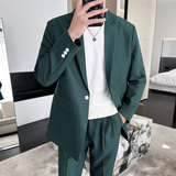 春夏薄款轻熟风宽松休闲垂感简约西服套装1829-P205，男装西服套装，星座1606-1