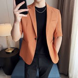 冰丝满天星烫金西服时尚休闲短袖西装外套DX43-P128，男装T恤，星座1606-1