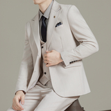 男士商务休闲西服莱赛尔醋酸条纹韩版修身西装套装2530-P285，男装西服套装，星座1606-1