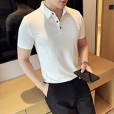华夫格冰丝无痕PLO衫高弹上衣男短袖2809-P58，男装T恤，星座1606-1