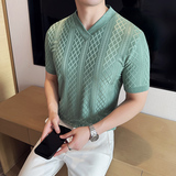 DS014-P39男士V领短袖T恤春夏新款时尚百搭修身立体打底衫，男装T恤，星座1606-1