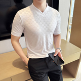 DS015-P39男士V领短袖T恤春夏新款时尚百搭修身立体打底衫，男装T恤，星座1606-1