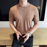 DS014-P39男士V领短袖T恤春夏新款时尚百搭修身立体打底衫，男装T恤，星座1606-1