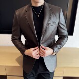高品质韩版修身皮衣西装商务休闲皮衣西服DX51-P168，男装西服套装，星座1606-1