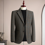 秋冬复古羊毛50%保暖磨毛平驳领西服上装休闲男士商务高级感西装，男装西服套装，星座1606-1