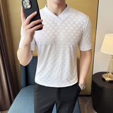 DS015-P39男士V领短袖T恤春夏新款时尚百搭修身立体打底衫，男装T恤，星座1606-1