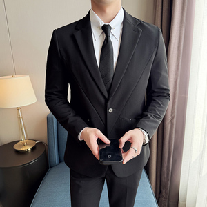 韩版修身西服时尚休闲商务西装两件套LJT2503-P230,男装西服套装,星座1606-1