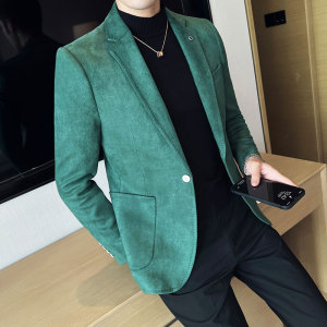 韩版修身麂皮绒商务休闲西服9929-P135图片