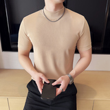 DS003-P38男士半高领短袖T恤春夏新款时尚百搭修身立体打底衫，男装T恤，星座1606-1