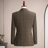 秋冬复古羊毛50%保暖磨毛平驳领西服上装休闲男士商务高级感西装，男装西服套装，星座1606-1