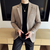 加厚秋冬羊毛西服时尚休闲西装外套男士韩版修身西装DX74-P168，男装西服套装，星座1606-1