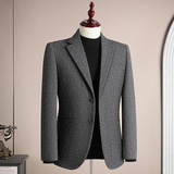 秋冬复古羊毛50%保暖磨毛平驳领西服上装休闲男士商务高级感西装，男装西服套装，星座1606-1