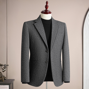 秋冬复古羊毛50%保暖磨毛平驳领西服上装休闲男士商务高级感西装，男装西服套装，星座1606-1
