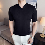DS016-P39男士V领短袖T恤春夏新款时尚百搭修身立体打底衫，男装T恤，星座1606-1
