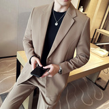 春夏抖音金属卡扣微宽松版型西服套装2305-P220，男装西服套装，星座1606-1