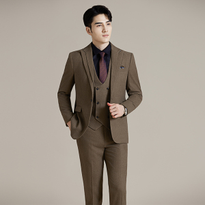 男士商务休闲西服双反领时尚潮流韩版修身西装三件套2523-P280图片