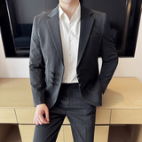 新中式风西服韩版修身西装套装2507-P195，男装西服套装，星座1606-1