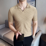 DS020-P48男士短袖冰丝POLO衫夏季新款时尚百搭修身立体T恤，男装T恤，星座1606-1