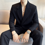 春夏抖音微宽松版型磁吸隐形纽扣西服套装2302-P230，男装西服套装，星座1606-1