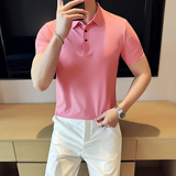 夏季男士PLO衫冰丝无痕高弹上衣男短袖1199-P38，男装T恤，星座1606-1