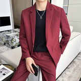 春夏薄款轻熟风宽松休闲垂感简约西服1829-P205，男装西服，星座1606-1