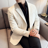 亚麻透气磁吸纽扣西服两粒扣西装外套DX42-P148，男装西服套装，星座1606-1