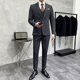 韩版修身商务西服条纹一粒扣西装三件套1815-P280，男装西服套装，星座1606-1