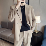 春夏抖音微宽松版型磁吸隐形纽扣西服套装2302-P230，男装西服套装，星座1606-1