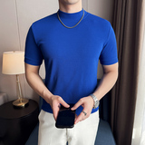 DS003-P38男士半高领短袖T恤春夏新款时尚百搭修身立体打底衫，男装T恤，星座1606-1