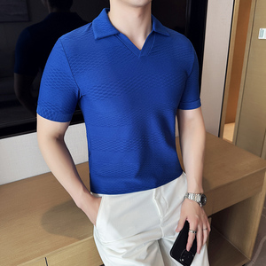 DS018-P48男士短袖POLO衫春夏新款时尚百搭修身立体T恤图片