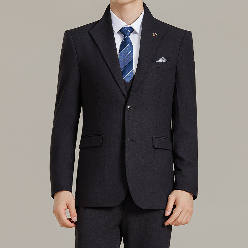 男士立领商务休闲西服韩版修身竹节纹西装套装2528-P285图片