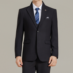 男士立领商务休闲西服韩版修身竹节纹西装套装2528-P285图片