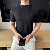 DS013-P39男士半高领短袖T恤春夏新款时尚百搭修身立体打底衫，男装T恤，星座1606-1