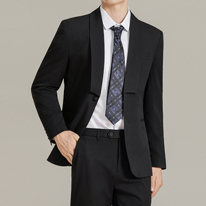 男士商务时尚休闲西服青果领西装套装2526-P215图片