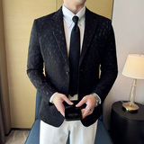 秋冬新款韩版修身西服时尚印花西装外套DX05-P148，男装西服套装，星座1606-1