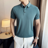 柏林格冰丝无痕高弹薄款PLO衫上衣男短袖8821-P58，男装T恤，星座1606-1
