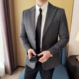 韩版修身西服千鸟格时尚休闲西装外套DX50-P148，男装西服套装，星座1606-1