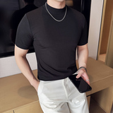 DS003-P38男士半高领短袖T恤春夏新款时尚百搭修身立体打底衫，男装T恤，星座1606-1