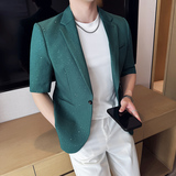 冰丝满天星烫金西服时尚休闲短袖西装外套DX43-P128，男装T恤，星座1606-1
