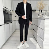 春夏薄款宽松休闲垂感简约西服套装1829-P205，男装西服套装，星座1606-1