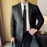 男士韩版修身西服麂皮绒提花时尚休闲西装外套DX55-P148，男装西服套装，星座1606-1