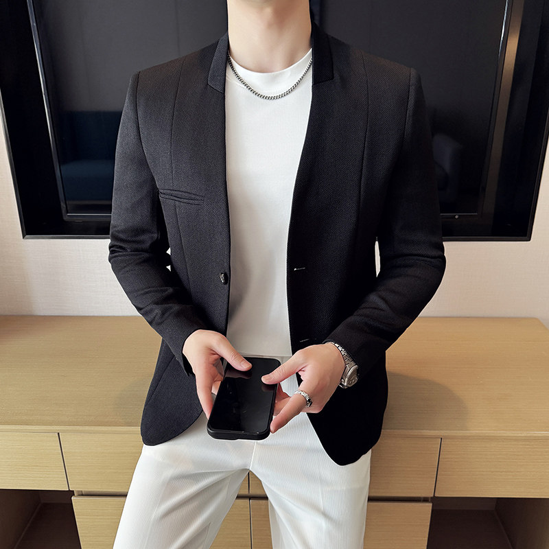 新中式无领西服韩版修身时尚西装外套DX45-P148，男装西服套装，星座1606-1