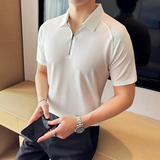 华夫格冰丝无痕PLO衫拉链上衣男短袖2818-P63，男装T恤，星座1606-1