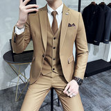 韩版修身商务西服织带款西装三件套1825-P255，男装西服套装，星座1606-1