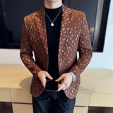 秋冬新款韩版修身西服时尚印花西装外套DX05-P148，男装西服套装，星座1606-1