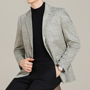 男士韩版修身西服时尚休闲提花西装外套DX62-P148图片