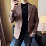 韩版修身西服千鸟格时尚休闲西装外套DX50-P148，男装西服套装，星座1606-1