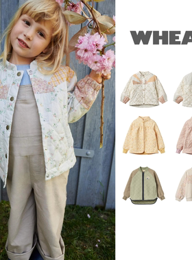 现货 丹麦小众wheat 25ss 春夏 儿童绗缝棉服经典拼色碎花外套