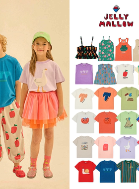 现货 Jelly Mallow 25ss 春夏亲肤时尚百搭可爱印花吊带背心T恤