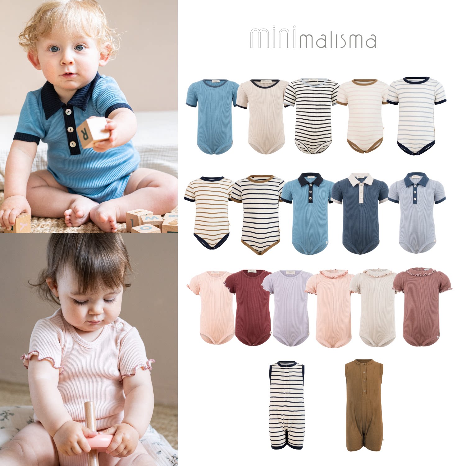 现货 minimalisma 26ss 春夏婴儿宝宝小童真丝短袖包屁衣哈衣爬服